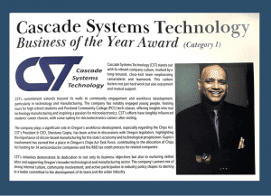 WCCC 2023 Business of the Year program book write-up on CST
